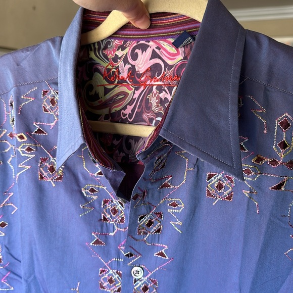 Opalesque Robert Graham Embroidered Button-Down Shirt Size Large, Men’s - Picture 2 of 7
